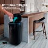 Cesto de basura automático 65Lts. Negro Rectangular