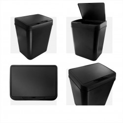 Cesto de basura automático 9Lts. Negro Rectangular