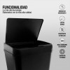 Cesto de basura automático 9Lts. Negro Rectangular